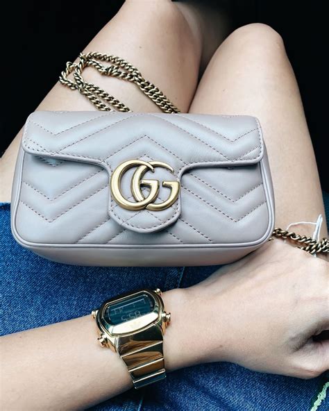 gucci marmont bag mini vs small|Gucci Marmont mini street style.